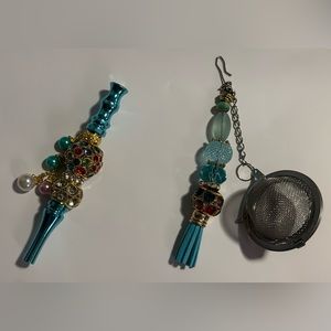 Custom Bling Jewel Mouth Piece and Tea Ball Infuser Set